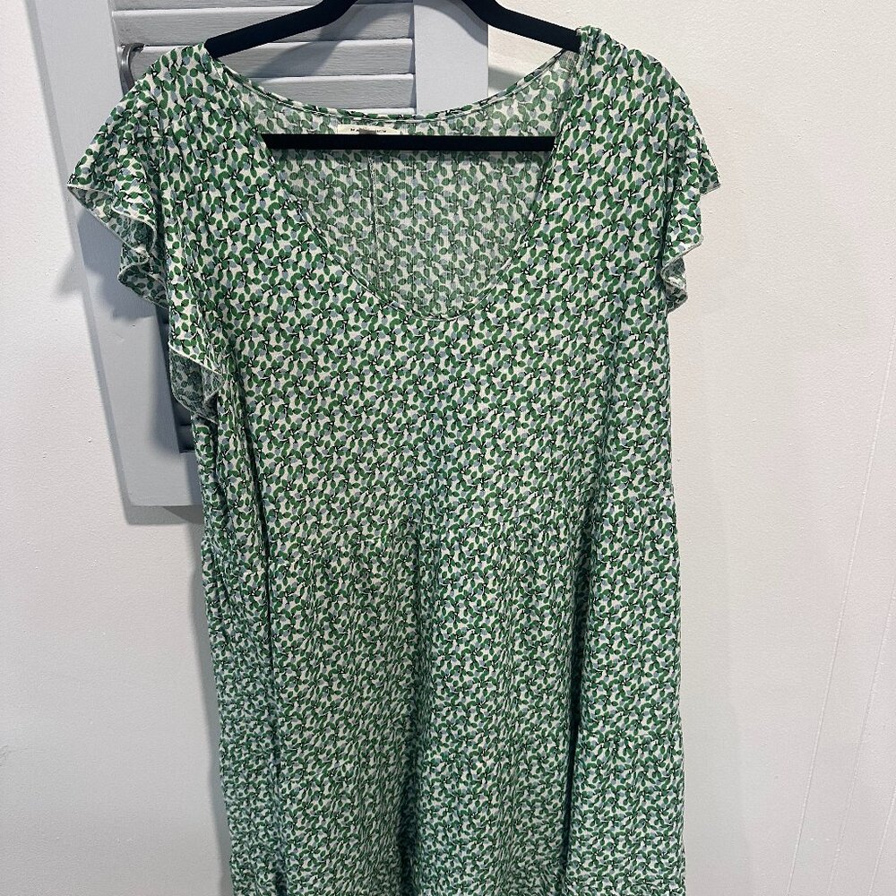 Max Studio Green Floral Dress 2X EUC - Picture 2 of 4